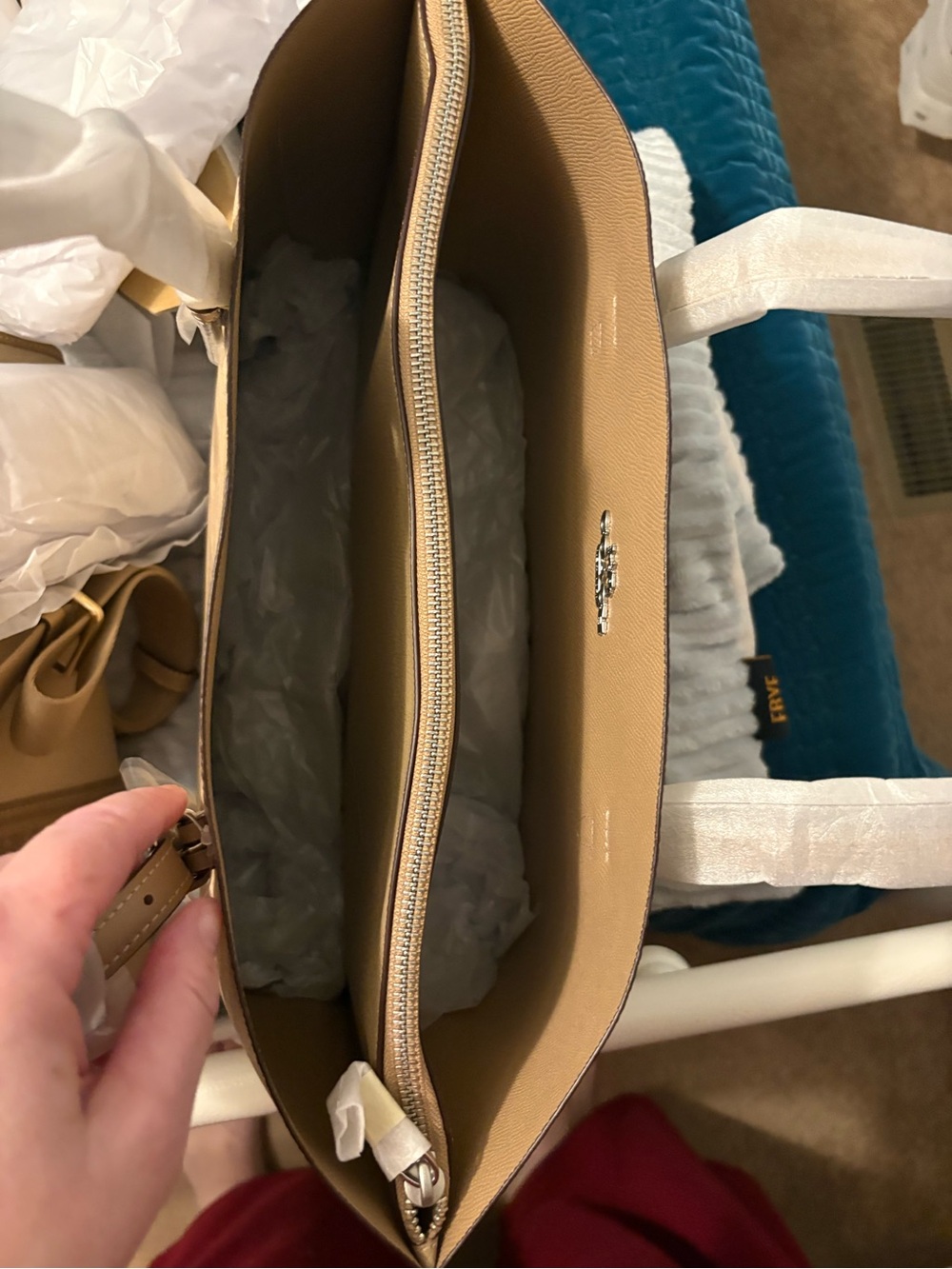 Coach Beige Signature Mollie Jacquard Tote - Picture 7 of 8